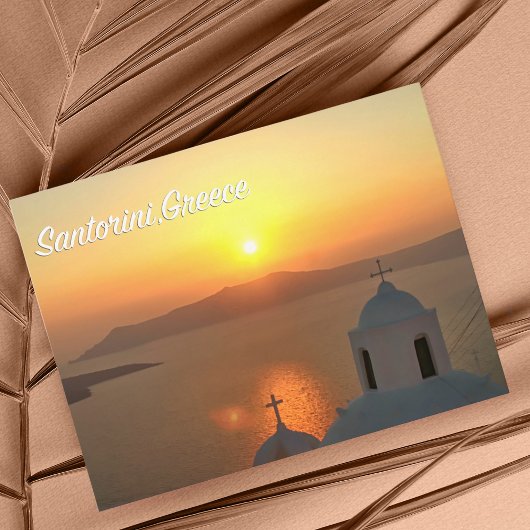 Santorini, Griekenland Sunset Briefkaart
