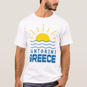 Santorini Griekenland Sunshine en Zee Mannen T-shirt (Voorkant)