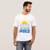 Santorini Griekenland Sunshine en Zee Mannen T-shirt (Voorkant volledig)