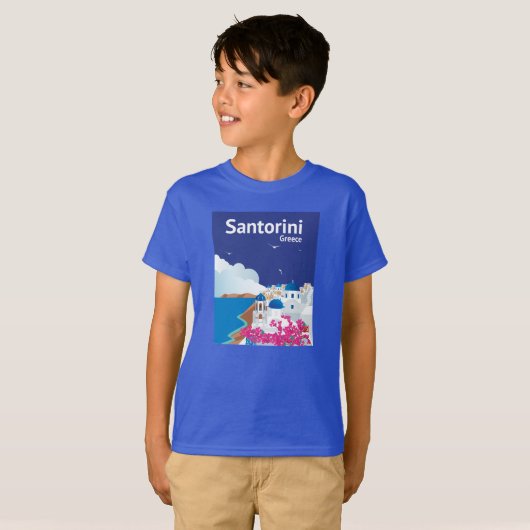 Santorini Griekenland T-shirt (Voorkant volledig)