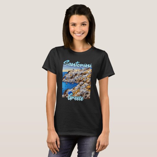 Santorini Griekenland T-shirt (Voorkant volledig)