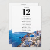 Santorini Griekenland Tafel Nummer Zitplaatsindeli Kaart (Voorkant / Achterkant)