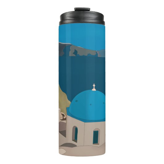 Santorini Griekenland Thermosbeker (Voorkant)