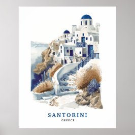 Santorini Griekenland Travel Art Poster