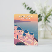 Santorini Griekenland Travel Briefkaart (Staand voorkant)