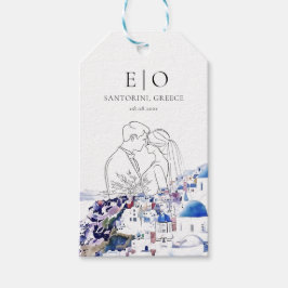 Santorini Griekenland Trouwbestemming Zomer Cadeaulabel