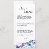 Santorini Griekenland Trouwbestemming Zomer Menu (Voorkant / Achterkant)