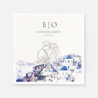 Santorini Griekenland Trouwbestemming Zomer Servet