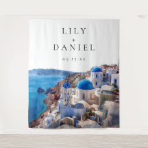Santorini Griekenland Trouwfoto Achtergrond