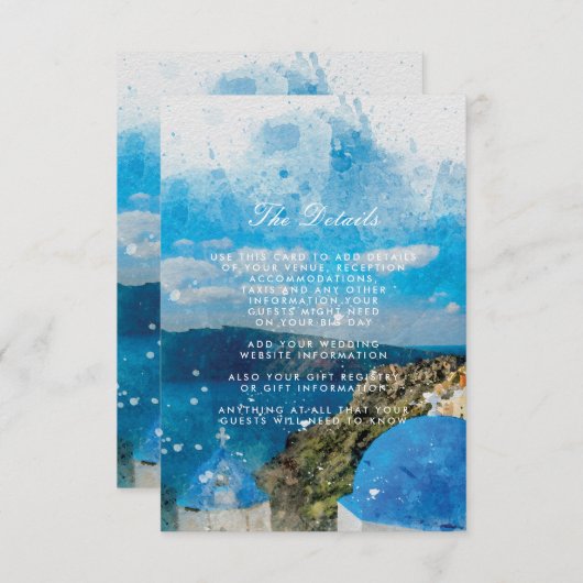 santorini griekenland trouwgegevens informatiekaartje (Voorkant / Achterkant)