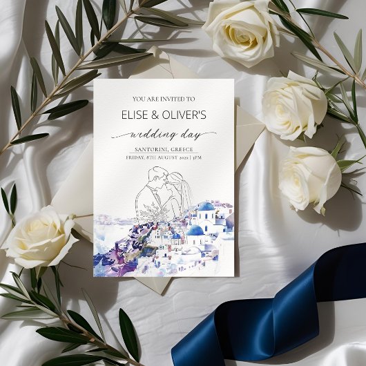 Santorini Griekenland Trouwlocatie Zomer Kaart