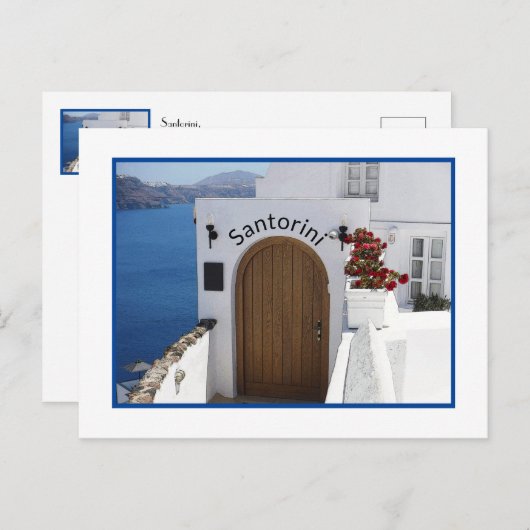 SANTORINI, GRIEKENLAND/TYPISCHE WITTE ARCHITECTUUR BRIEFKAART (Voorkant / Achterkant)