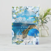 Santorini Griekenland: uitnodiging voor een floral (Staand voorkant)