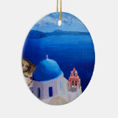 Santorini, Griekenland - Uitzicht uit Oia Keramisch Ornament (Rechts)