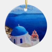 Santorini, Griekenland - Uitzicht uit Oia Keramisch Ornament (Voorkant)