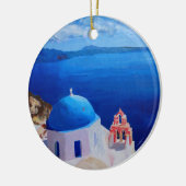 Santorini, Griekenland - Uitzicht uit Oia Keramisch Ornament (Links)
