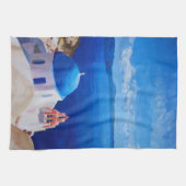 Santorini, Griekenland - Uitzicht uit Oia Theedoek (Horizontaal)