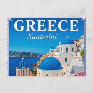 💙 Santorini Griekenland Vakantieherinnering Briefkaart