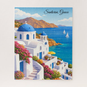 Santorini Griekenland Vintage Europa Vakantie Reiz Legpuzzel