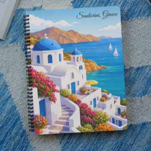 Santorini Griekenland Vintage Europa Vakantie Reiz Notitieboek