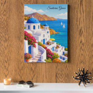 Santorini Griekenland Vintage Europa Vakantie Reiz Poster