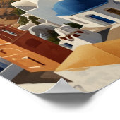 Santorini Griekenland Vintage Griekenland Reizen Poster (Hoek)