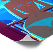 Santorini Griekenland Vintage reisillustratie Poster (Hoek)