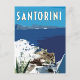 Santorini Griekenland — vintage-reisstijl Briefkaart