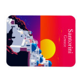 Santorini, Griekenland Vintage Travel Ocean Sunset Magneet (Horizontaal)