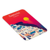 Santorini, Griekenland Vintage Travel Sunset Magneet (Rechterzijde)