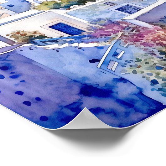 Santorini Griekenland Wall Art Square Poster (Hoek)