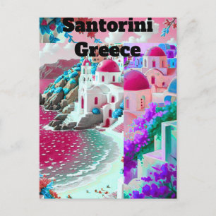 Santorini Griekenland Watercolor Reis Postkaart Eu