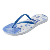 Santorini Griekenland Waterverf Blue White Teenslippers (Schuin)