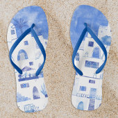 Santorini Griekenland Waterverf Blue White Teenslippers