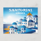 Santorini Griekenland  Waterverf Briefkaart (Voorkant)