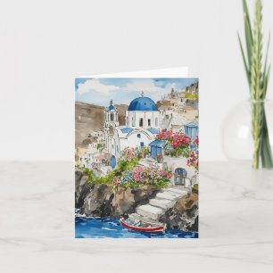 Santorini Griekenland Waterverf briefpapier Kaart