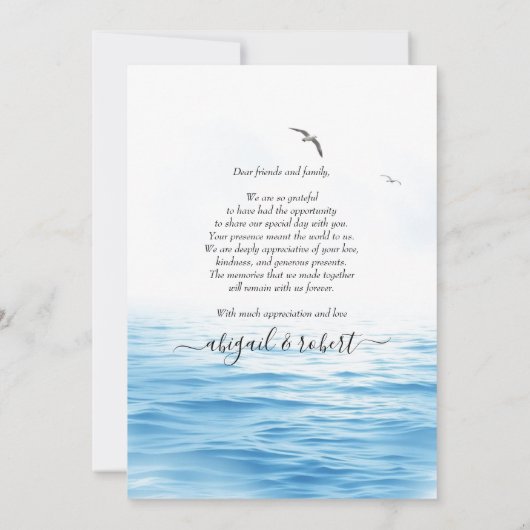 Santorini Griekenland waterverf bruiloft Dank u Bedankkaart (Achterkant)