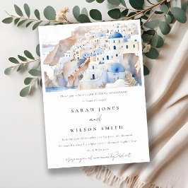 Santorini Griekenland Waterverf bruiloft Jubileum Kaart