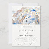 Santorini Griekenland Waterverf bruiloft Jubileum Kaart (Voorkant)