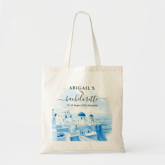Santorini Griekenland waterverf landschap bachelor Tote Bag (Voorkant)