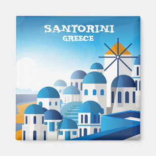 Santorini Griekenland Waterverf Magneet