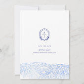 Santorini Griekenland Waterverf Paar Foto Bruiloft Save The Date (Achterkant)