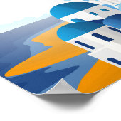 Santorini Griekenland  Waterverf Poster (Hoek)