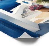 Santorini Griekenland Waterverf Poster (Hoek)