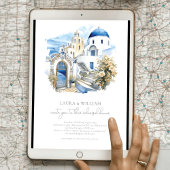 Santorini Griekenland Waterverf repetitie diner Kaart