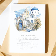 Santorini Griekenland Waterverf repetitie diner