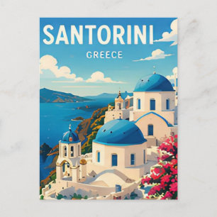 Santorini Griekenland Witte Dorpen Egeïsche Zee Briefkaart