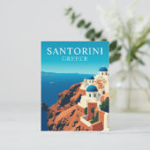 Santorini, Griekenland Witte Huizen Reizen Briefkaart (Staand voorkant)