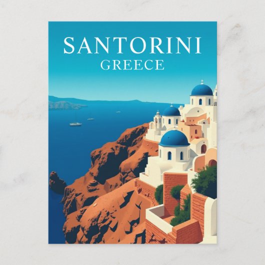 Santorini, Griekenland Witte Huizen Reizen Briefkaart (Voorkant)