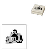 Santorini, Griekenland Wood Art Stamp Rubberstempel (Gestempeld)